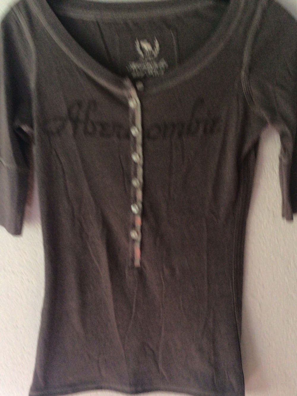 Rocawear Dark Brown Ribbed Henley Tee